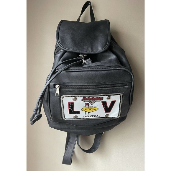 Harley-Davidson Handbags - Harley Davidson Black Backpack w/License Plate